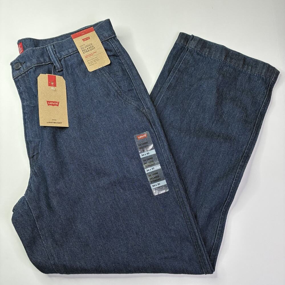Levi's XX Chino Relaxed Straight Pants Men’s Size 34x30 Blue 100% Cotton NEW
